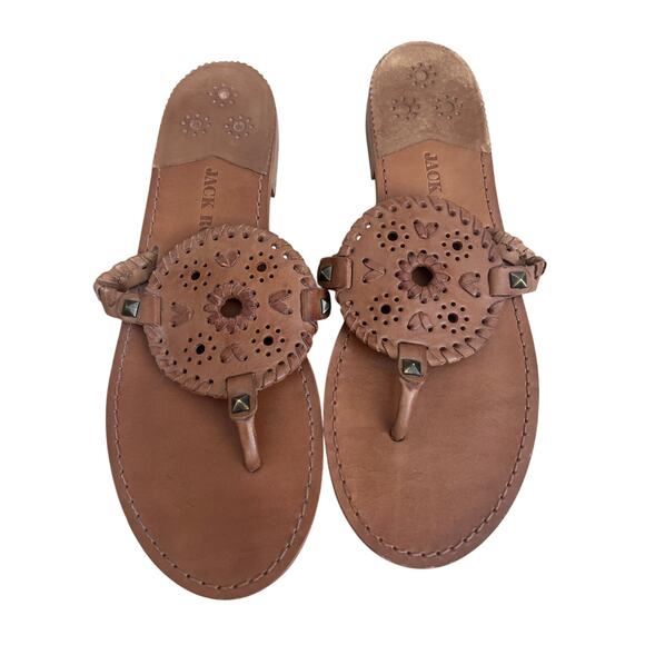 Jack Rogers Medallion Thong Sandals Size 9.5 Brown Boho Beach - Picture 3 of 6